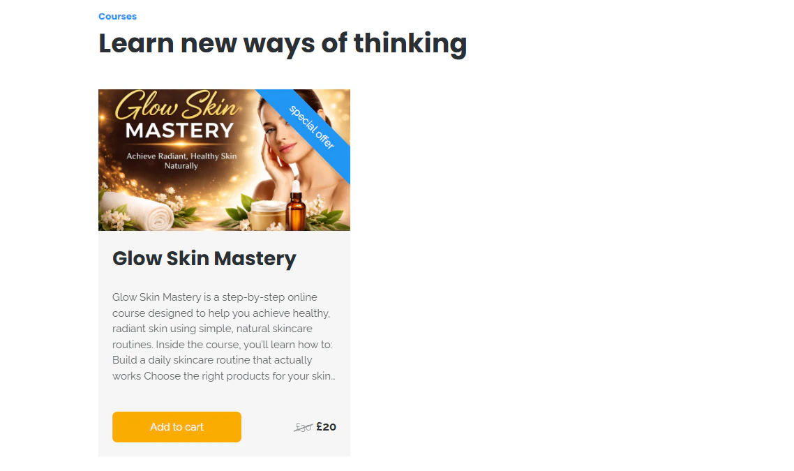 LearnWorlds: This is an idea of what it may look like from the customer’s end.