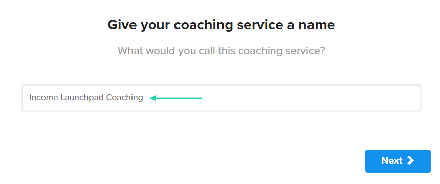 Give your coaching service a name.