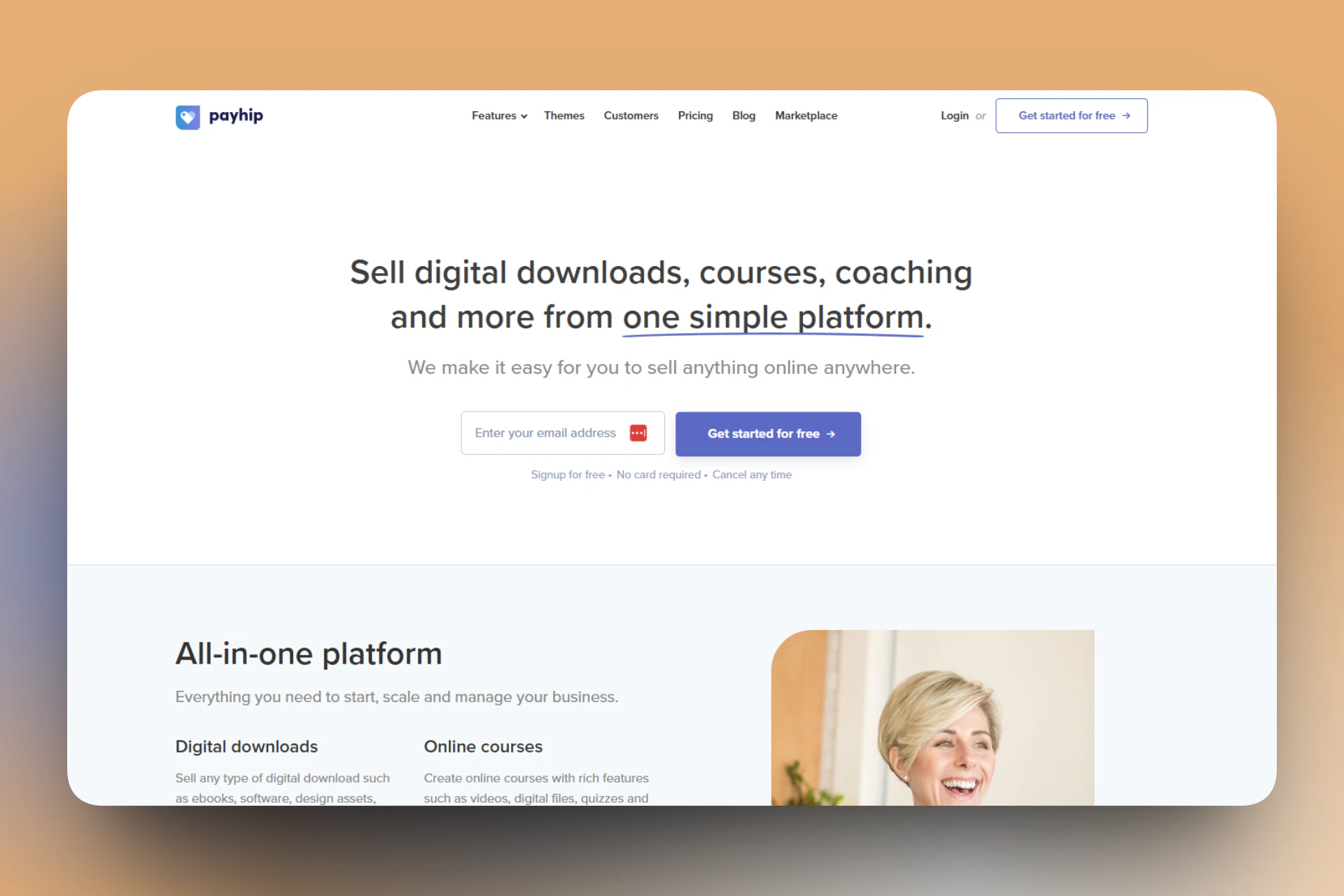 It’s an ecommerce platform with built-in marketing tools that lets you build a storefront to sell digital and…