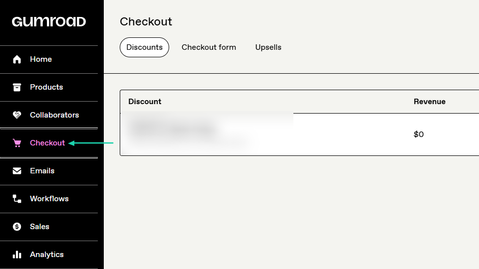 Gumroad: checkout showing “Checkout”
