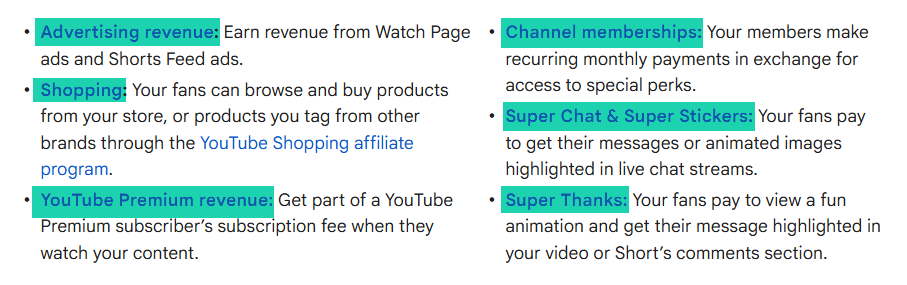façons de gagner de l'argent avec le programme partenaire youtube