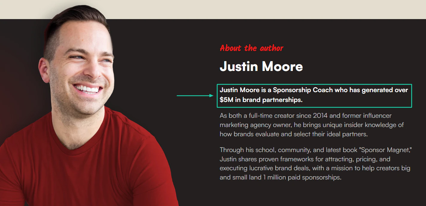 page à propos de justin moore