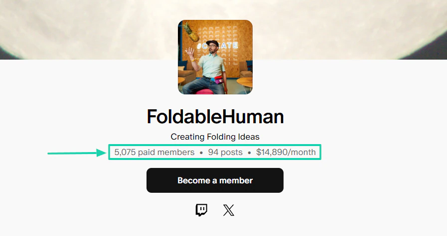 nombre de membres payants de foldablehuman