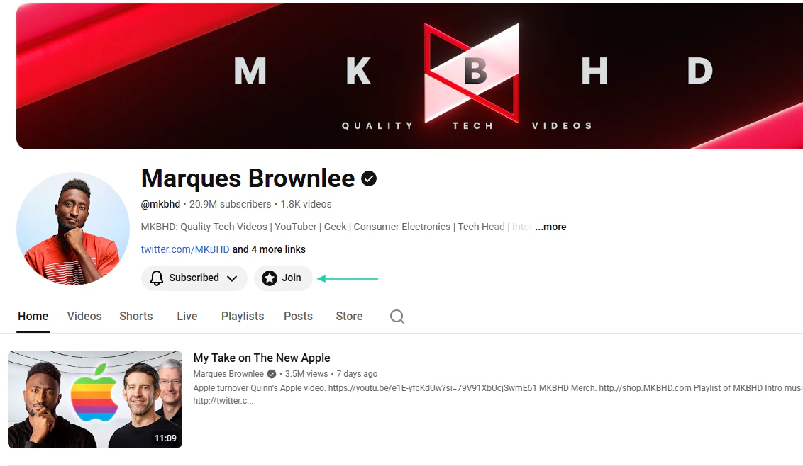 profil youtube de marques brownlee