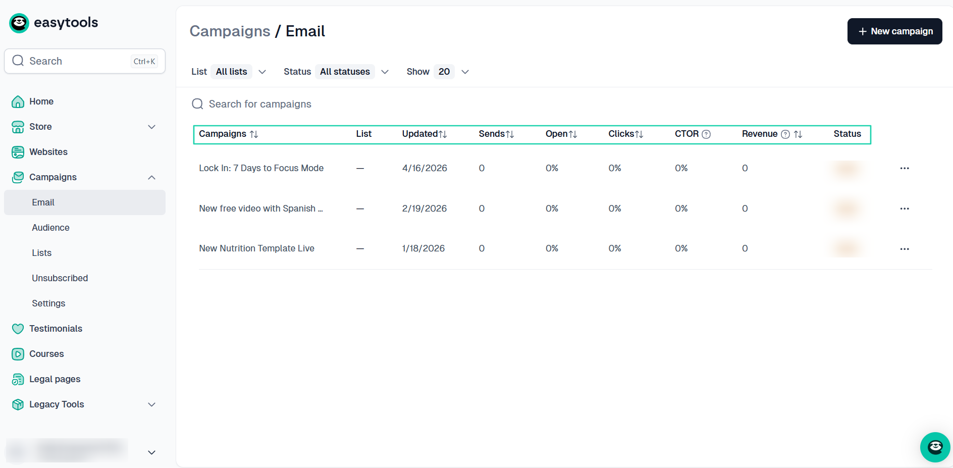analytique des emails sur easytool