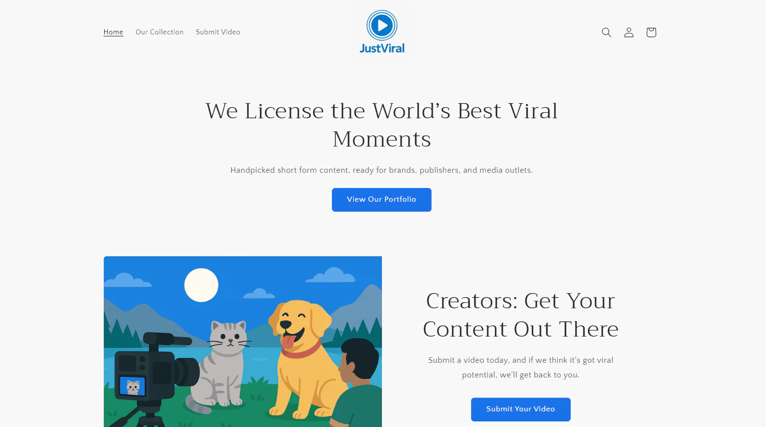 landing page de justviral
