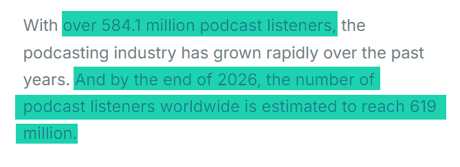 statistiques sur les auditeurs de podcasts