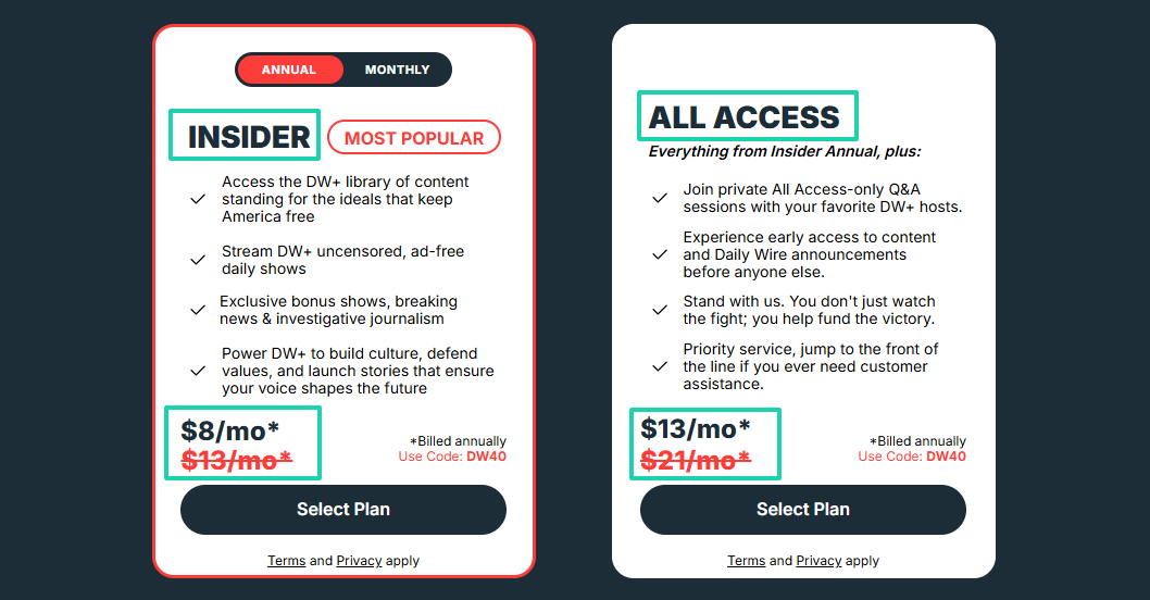 formules payantes du daily wire