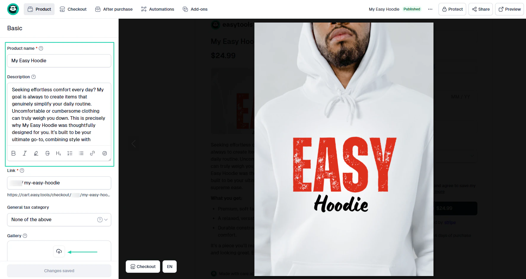 produit physique sur easycart