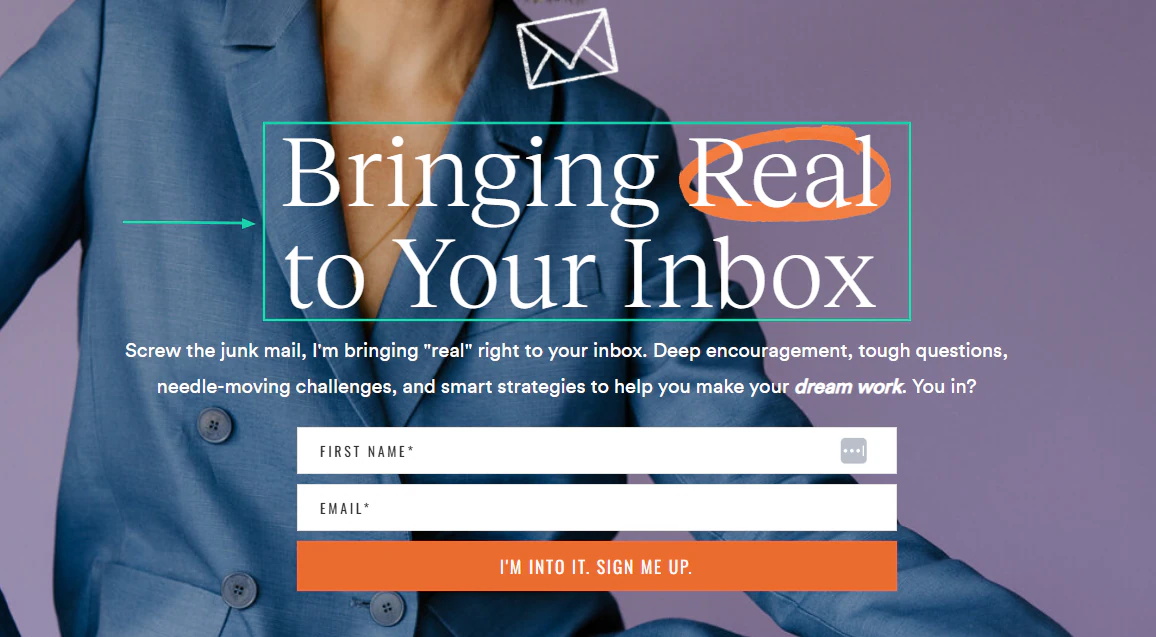 inscription à la newsletter de jenna kutcher