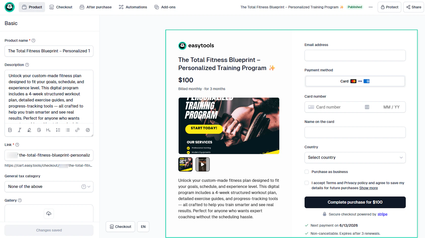 produit fitness sur easycart pour gagner de l'argent avec un podcast