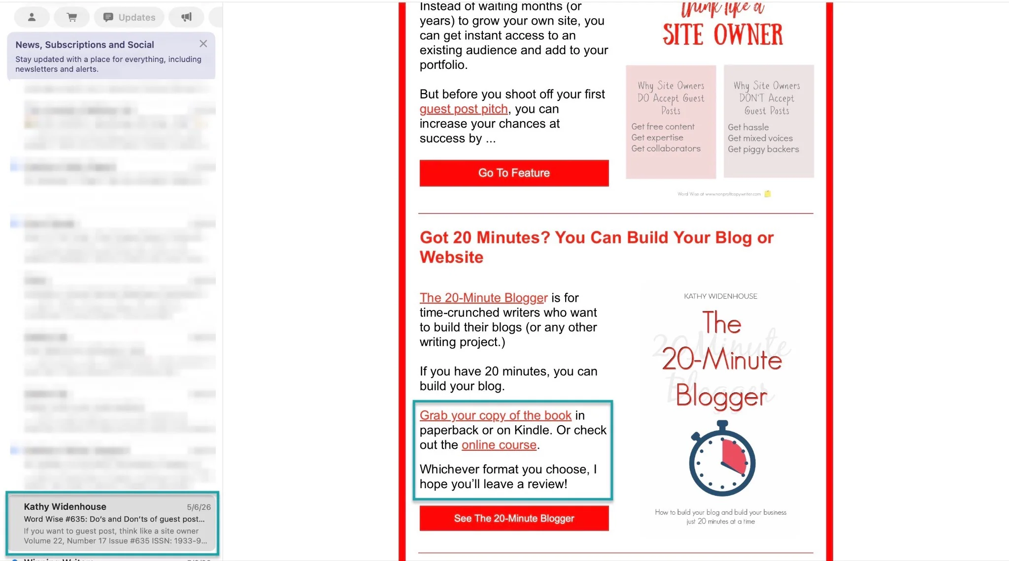 newsletter pour promouvoir une formation en ligne