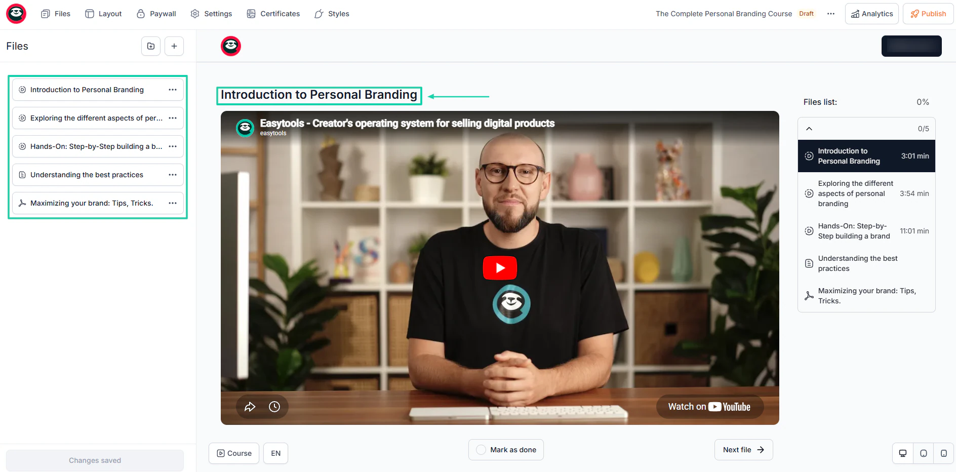éditeur de formation easytools