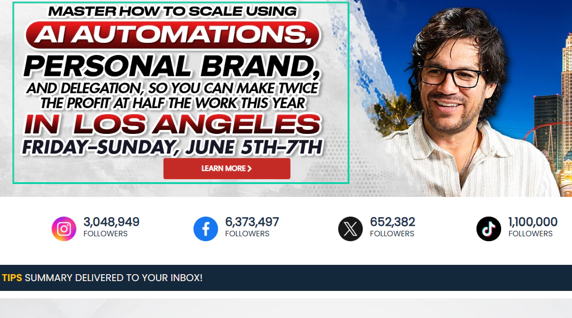 page d'offre de formation de tai lopez