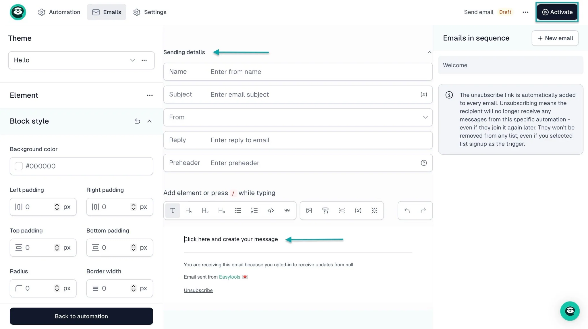 Easytools: courses showing “Activate”