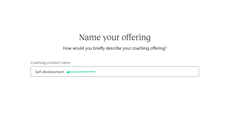 Teachable: In the new window, name your offering.