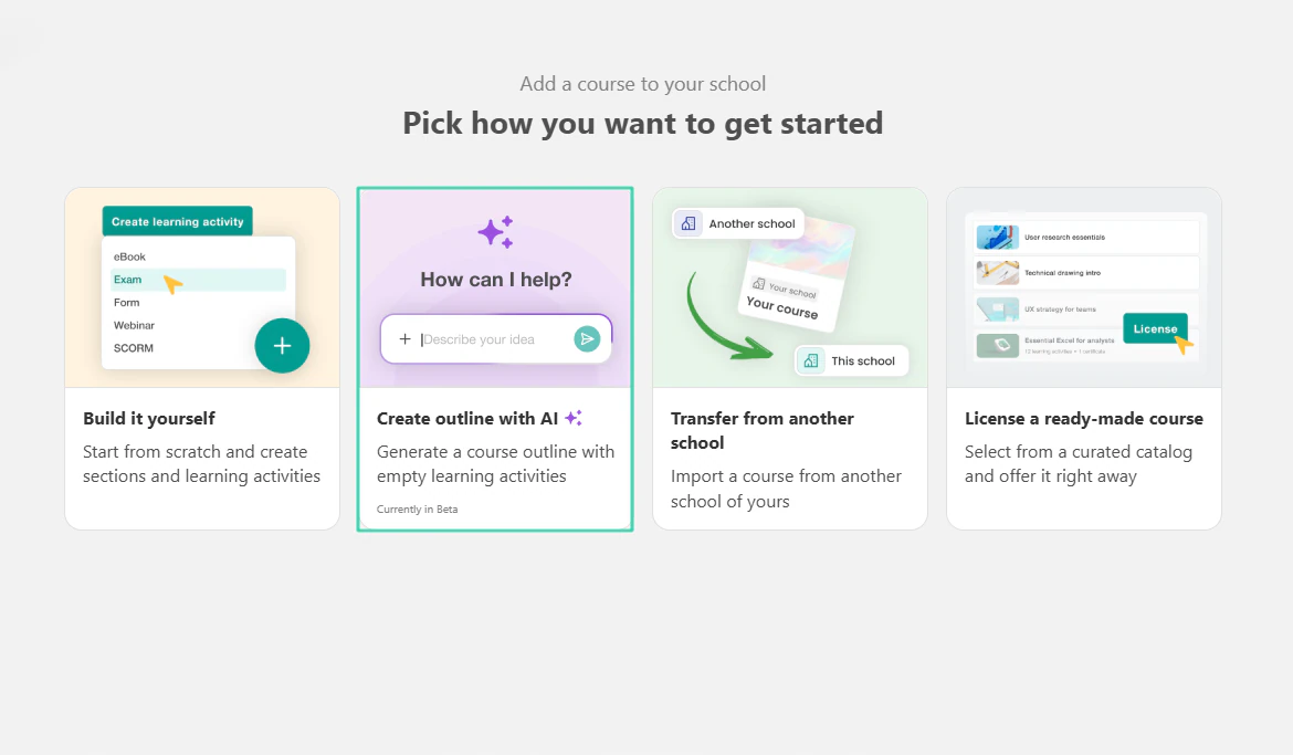 LearnWorlds: courses screenshot