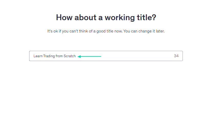 Time to provide a course title.