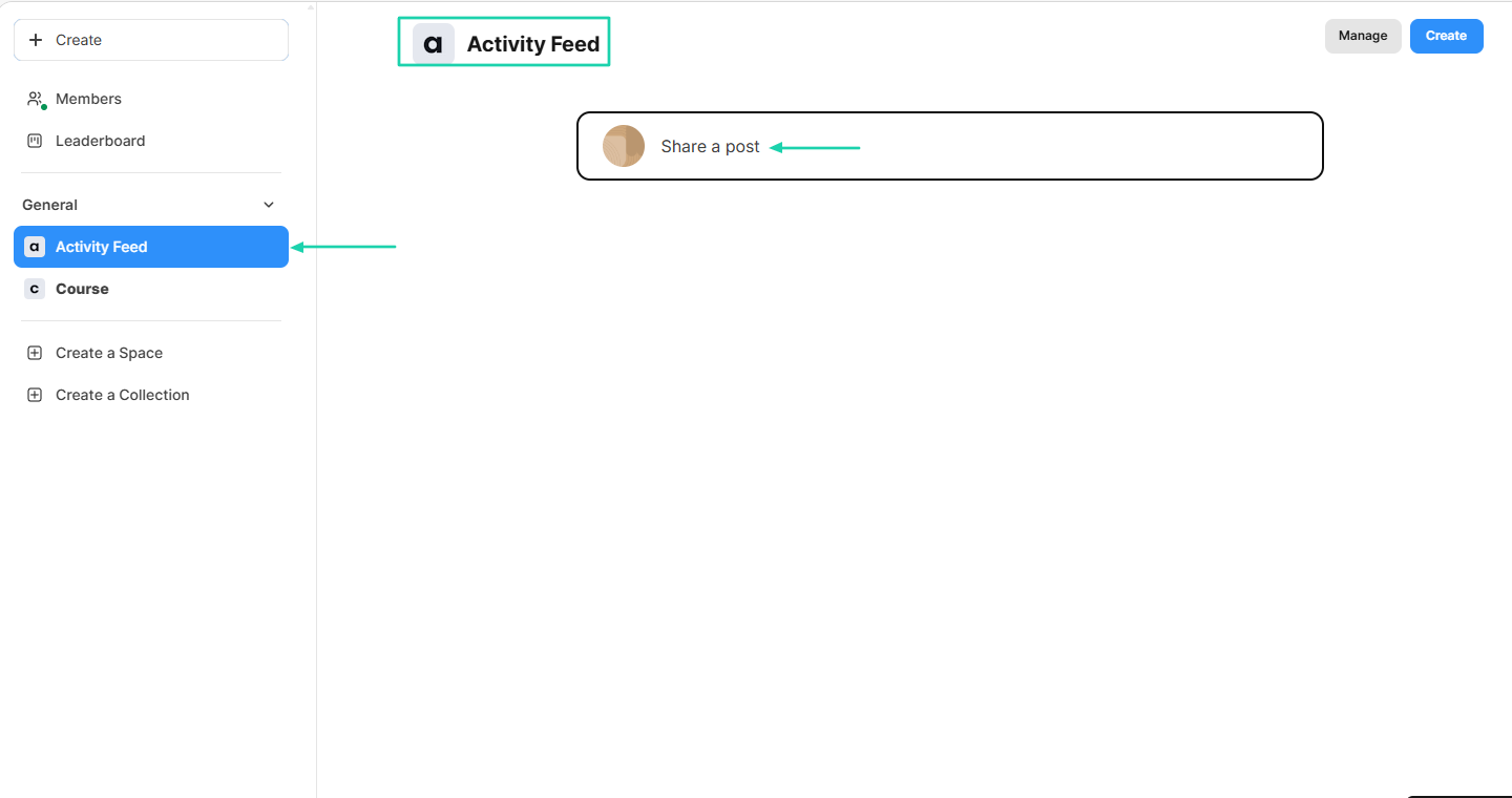 The activity feed works as a central stream where members share or see posts, questions, or articles from the…