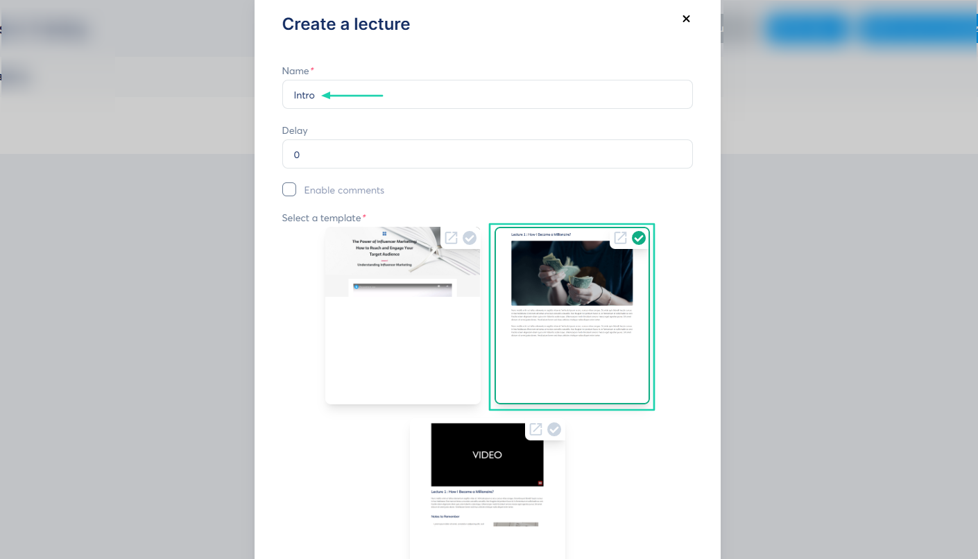 Systeme.io: courses screenshot — website builder