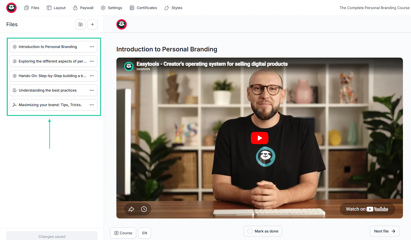 With a good Thinkific alternative, your curriculum will be ready in less than 5 minutes.