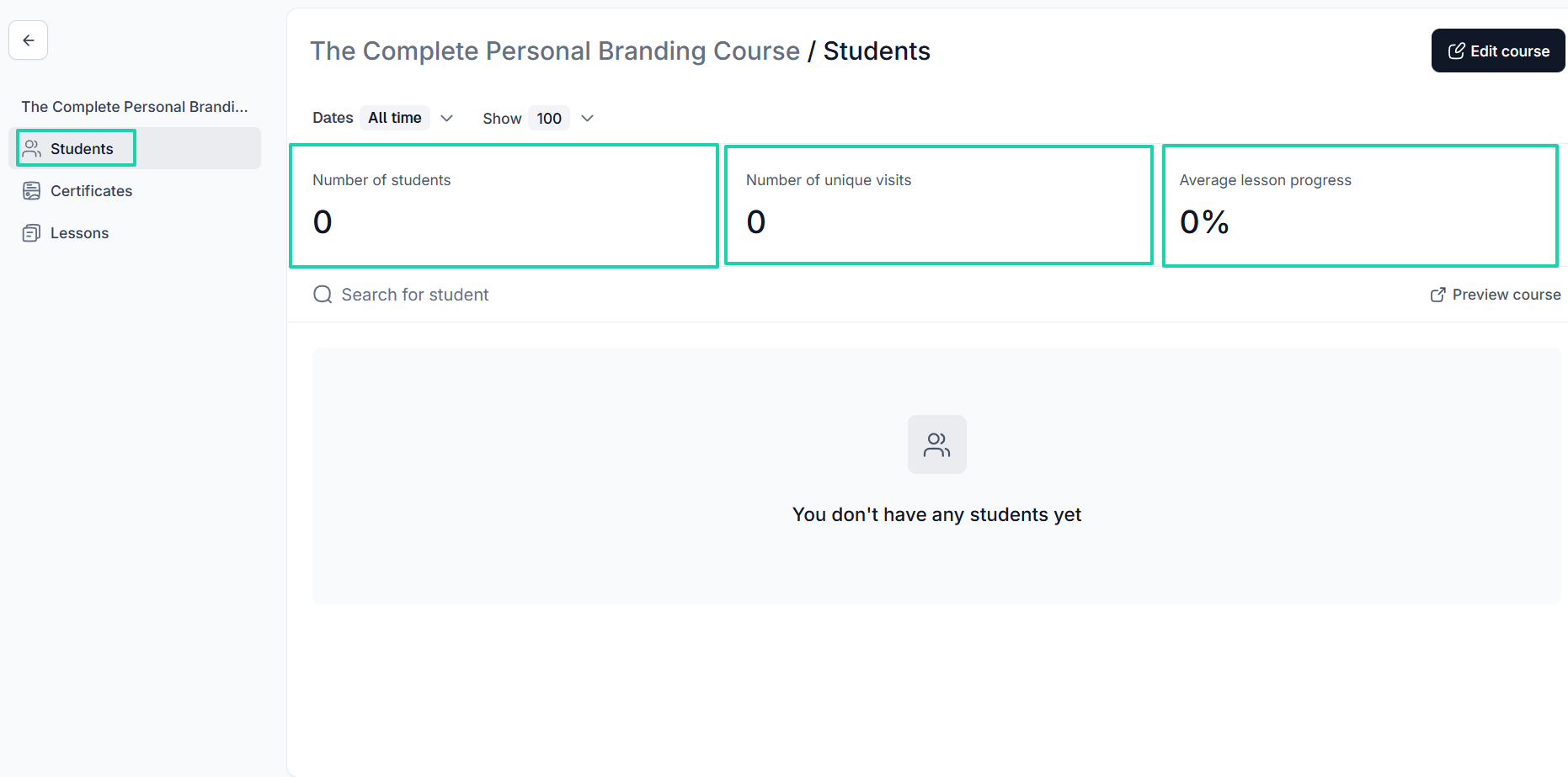The best online course platforms will let you track your students' progress.