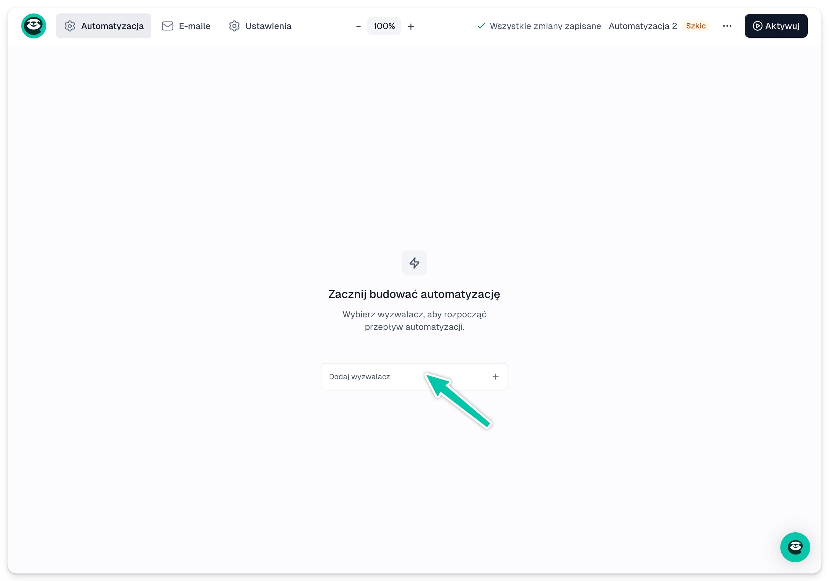 Dodawanie wyzwalacza do nowej automatyzacji