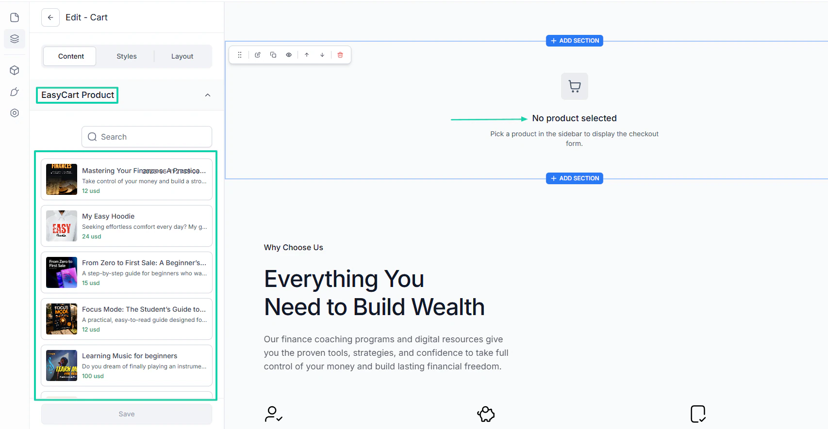 Easytools: customers can easily purchase your products or services without leaving your website.