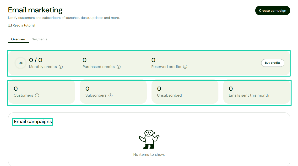 Sellfy: email editor screenshot