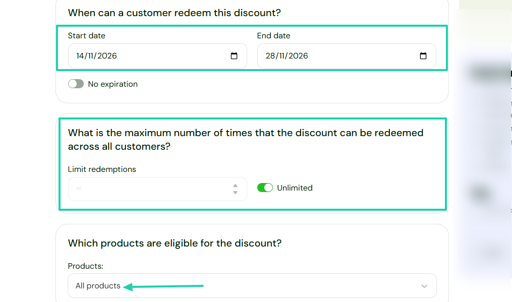 Sellfy: discounts screenshot view 2