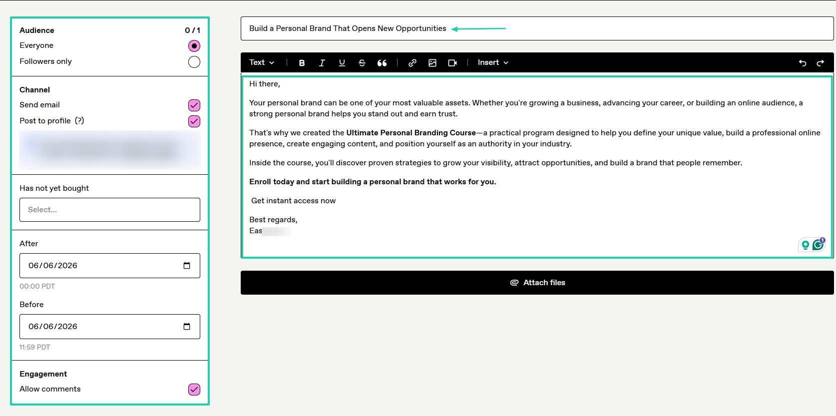 Gumroad: You can also use the platform to send emails.