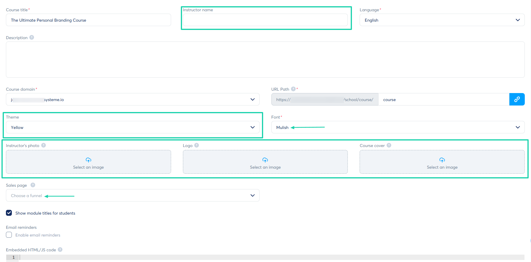 Systeme.io: You can also add the instructor photo, your logo, course cover, and link your course to a sales page by…