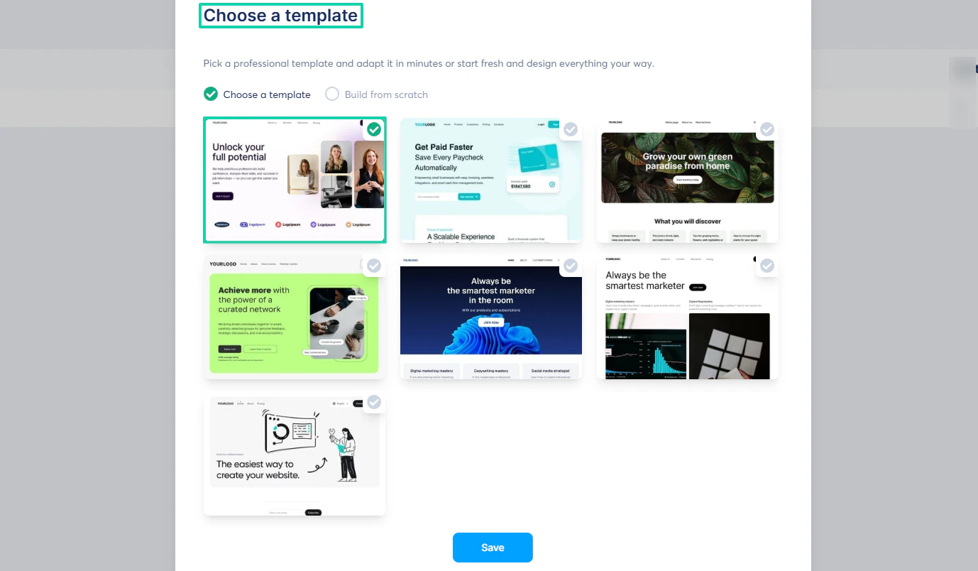 Systeme.io: website builder screenshot