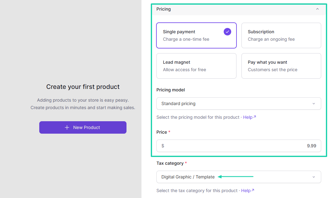 Lemon Squeezy: products showing “Publish”
