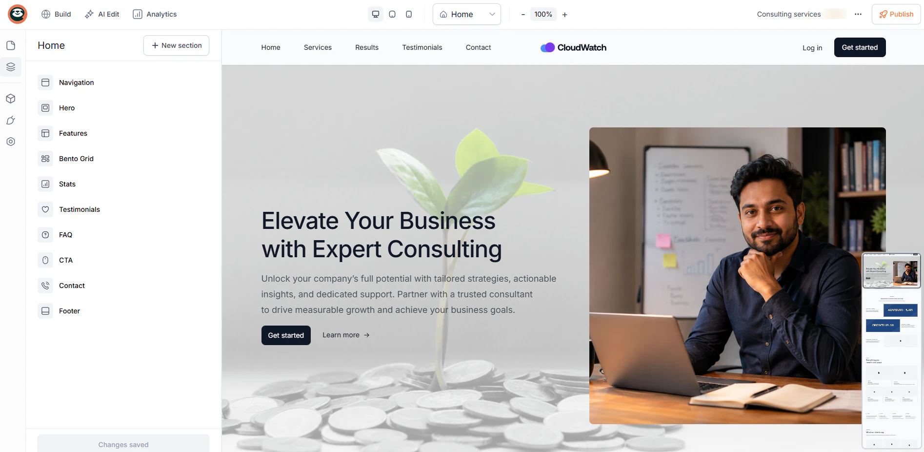 Consider what you sell: course builder screenshot