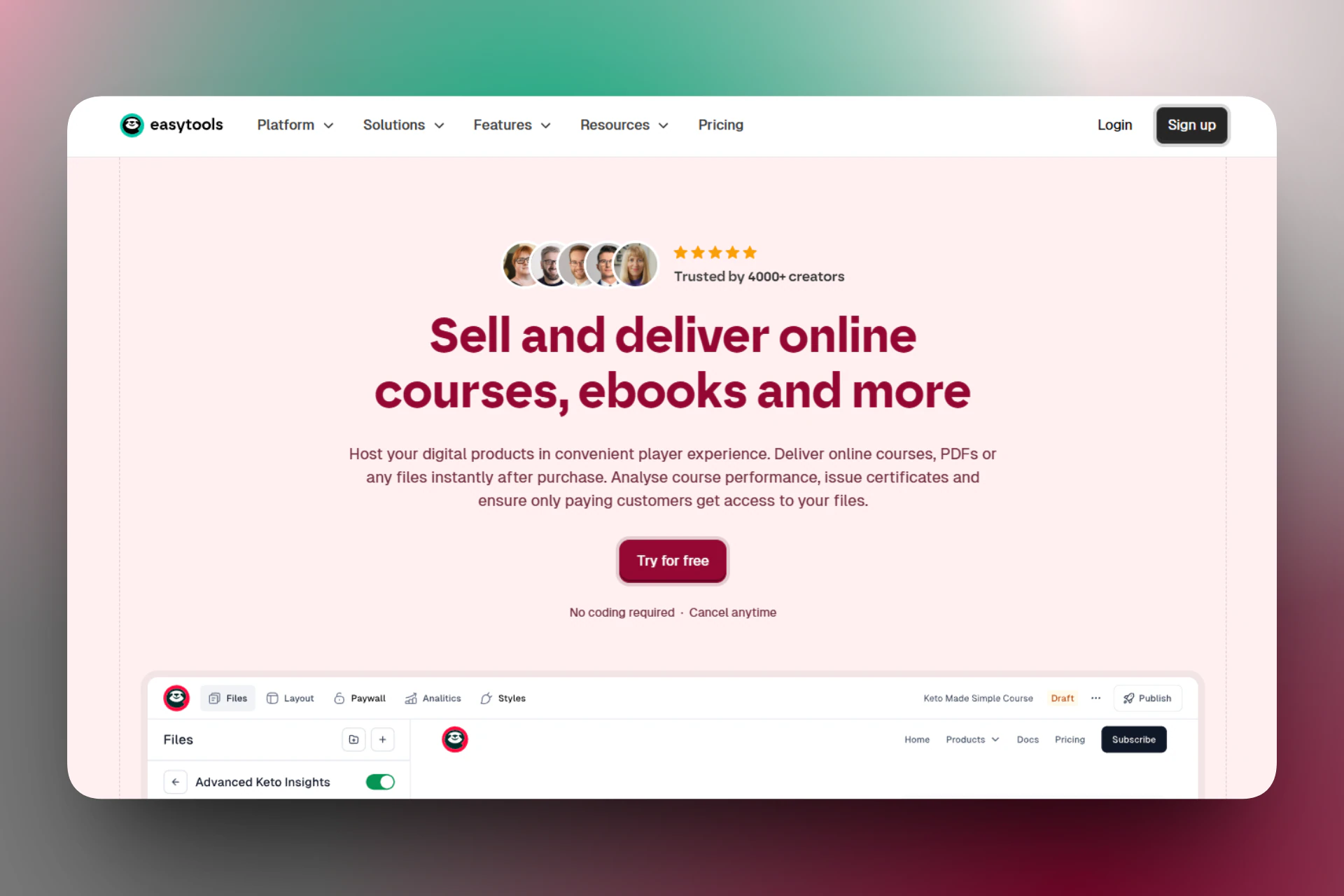 Easytools - top learnworlds alternative