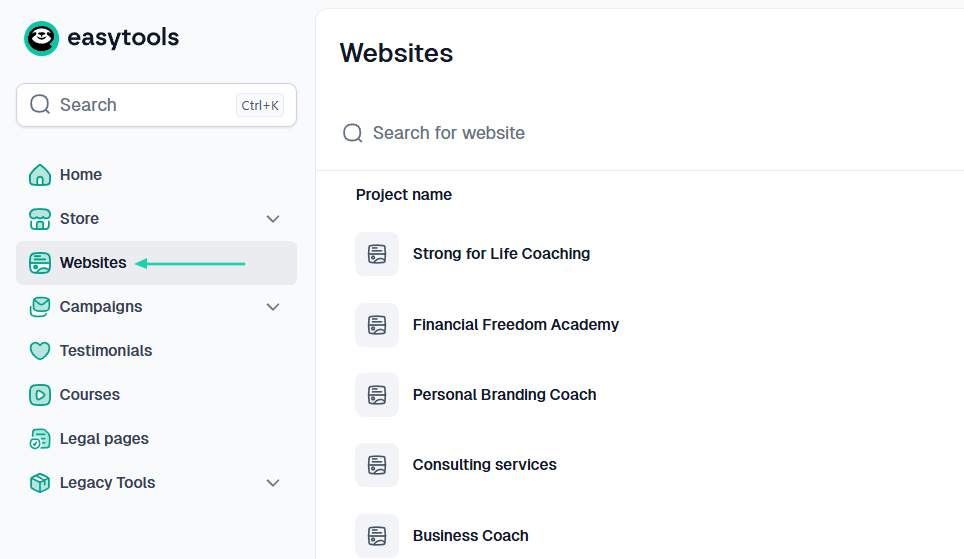 websites feature on learnworlds alternative