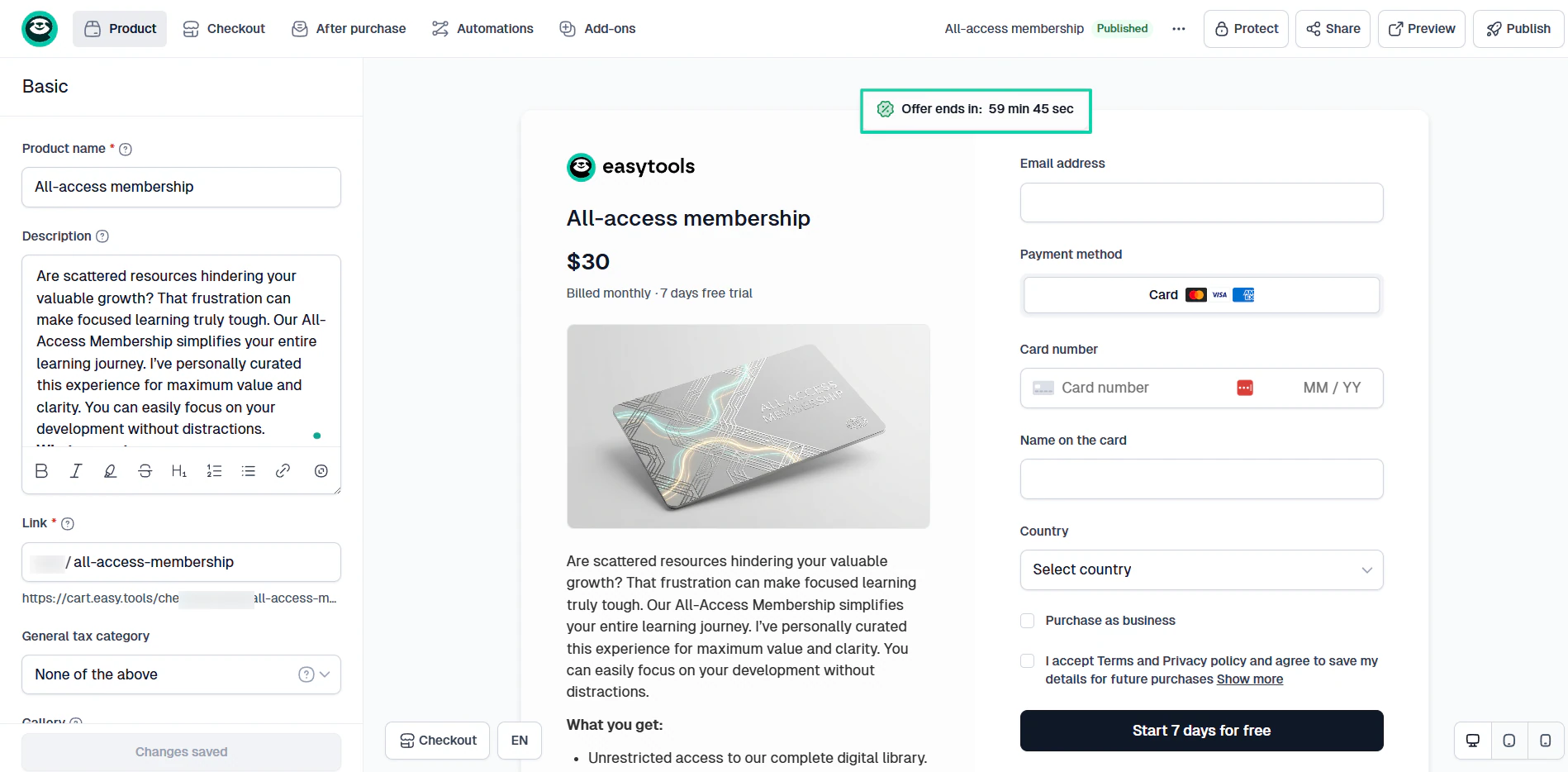 conversion-focused checkout