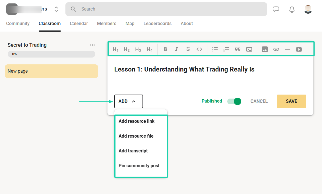 course edit feature on learnworlds alternative