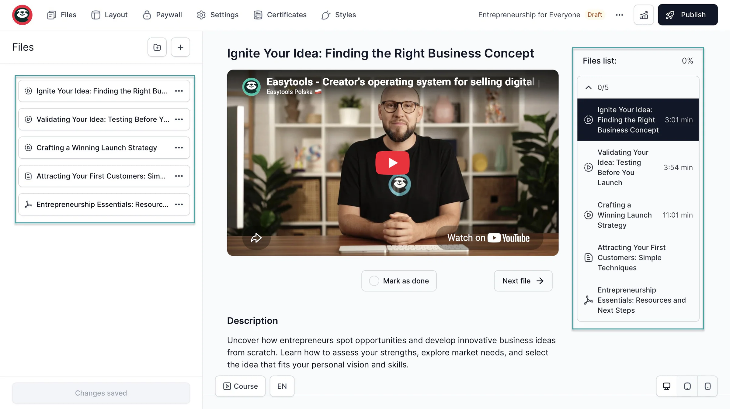 easytools course builder