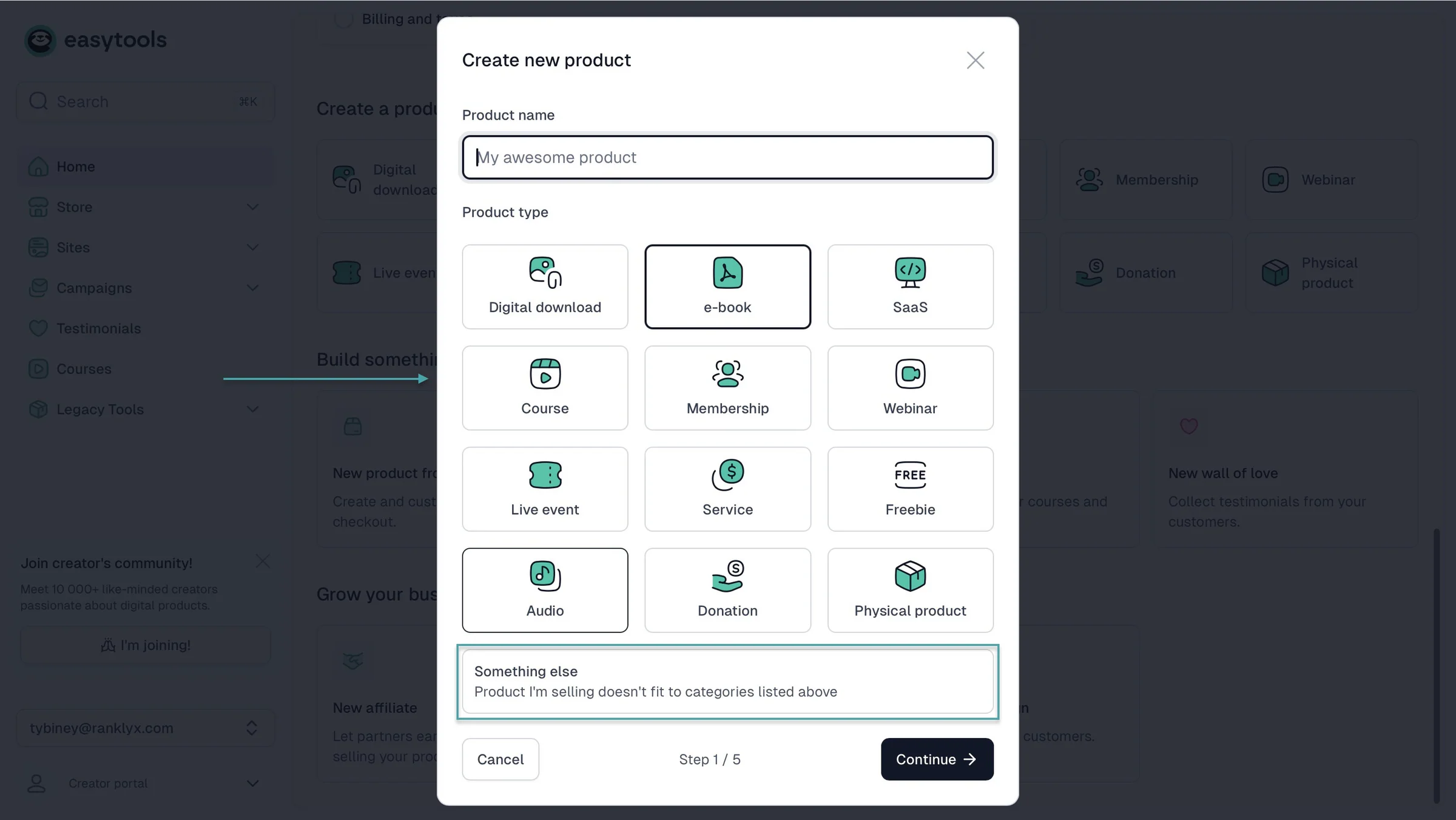 easytools product type list