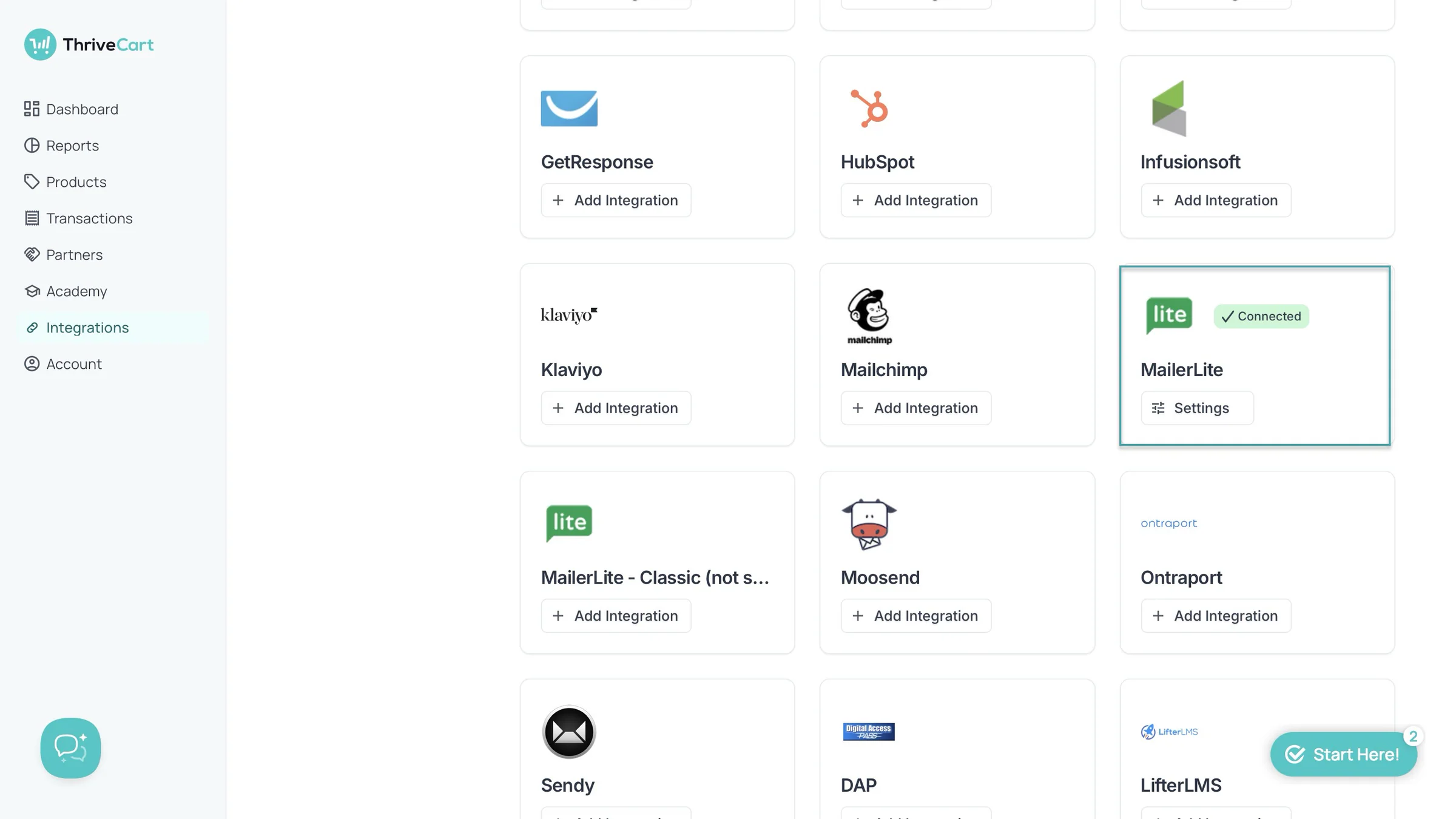 milerlite integrated with clickfunnels alternative