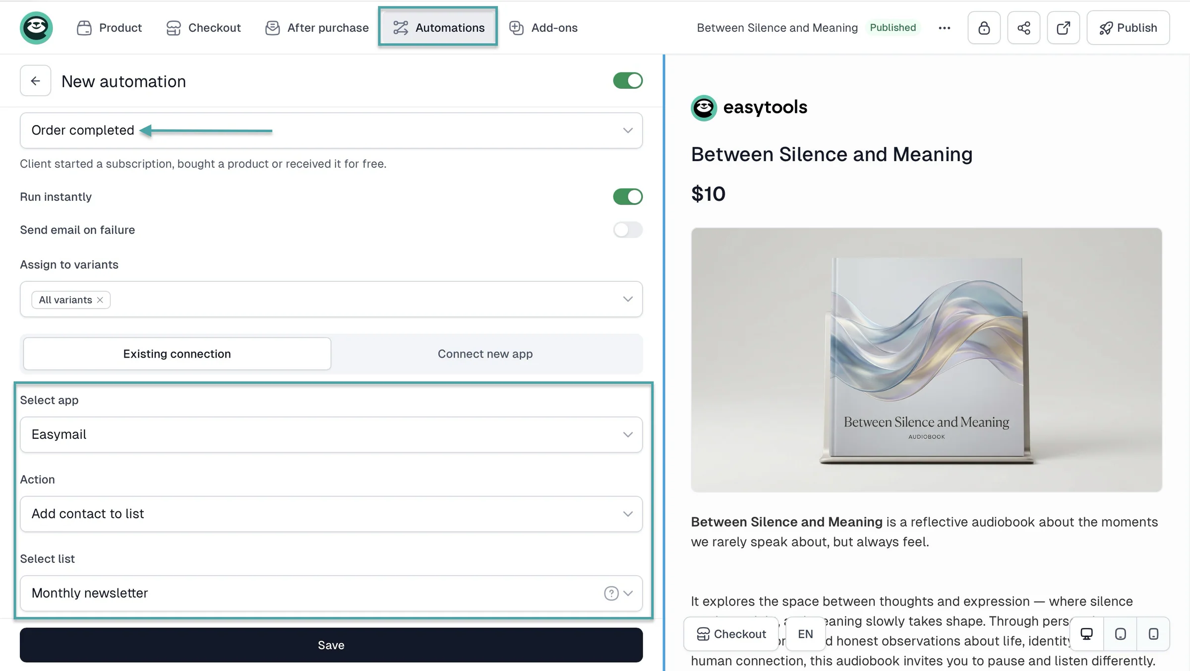 new automation on buy me a coffee alternative