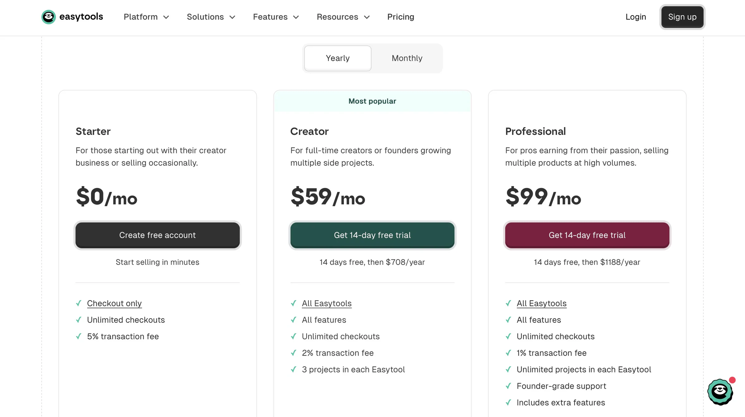 Easytools pricing plans