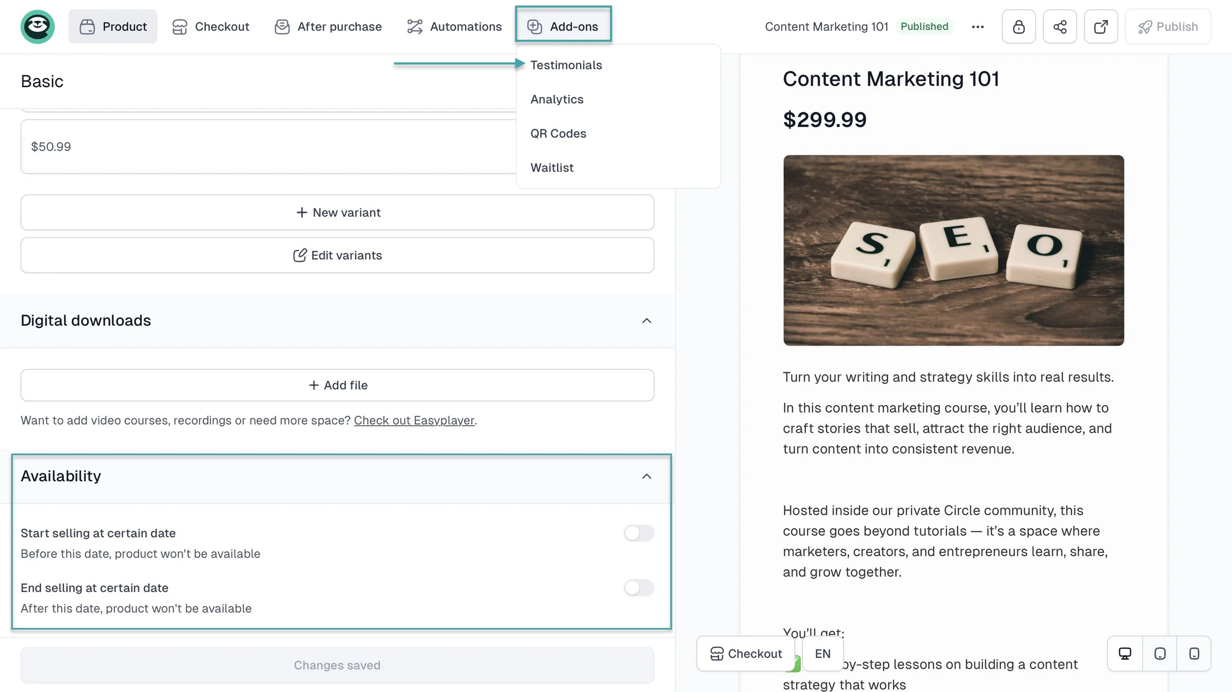 add-ons on easytools