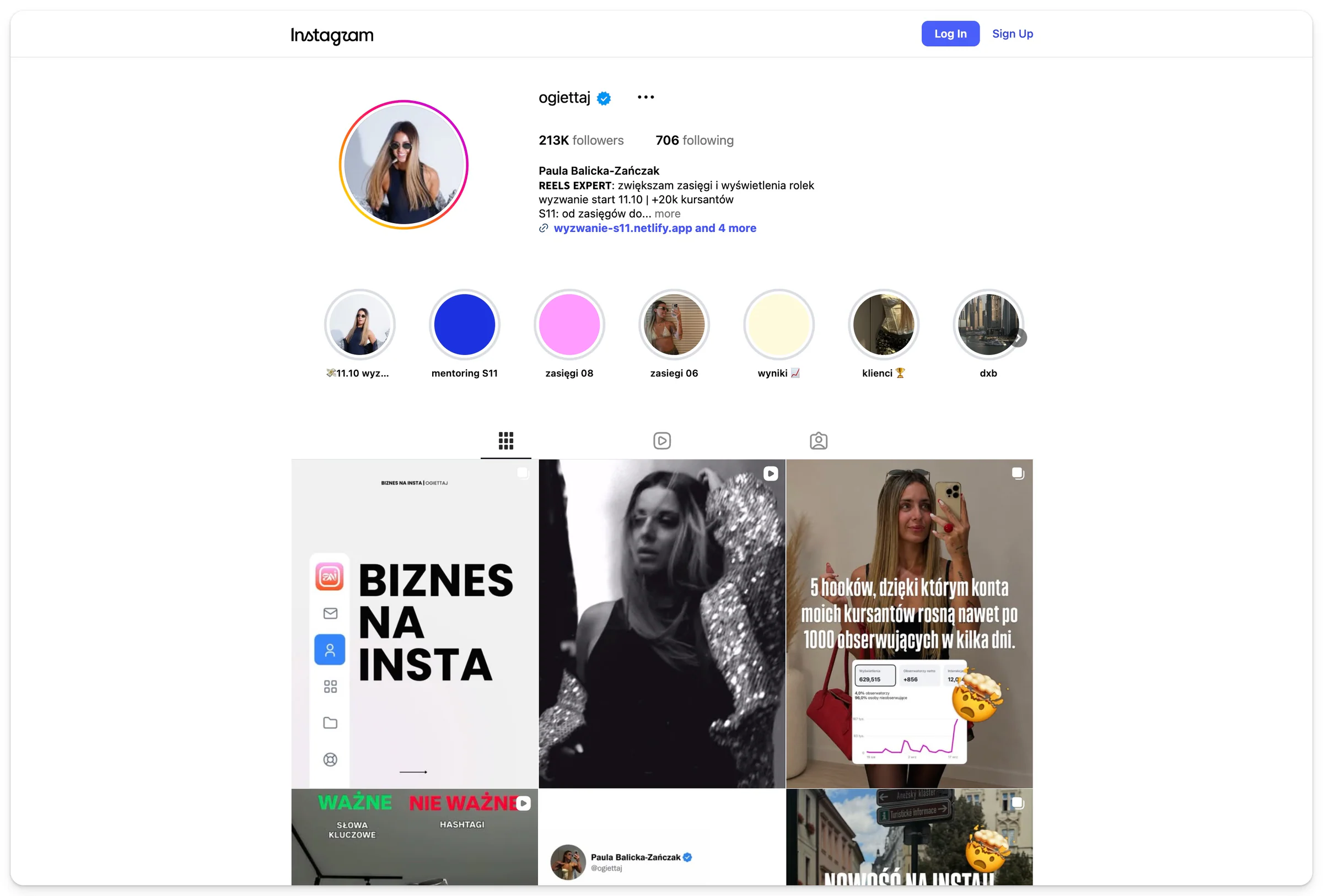 Profil @ogiettaj na Instagramie z 213 tys. obserwujących