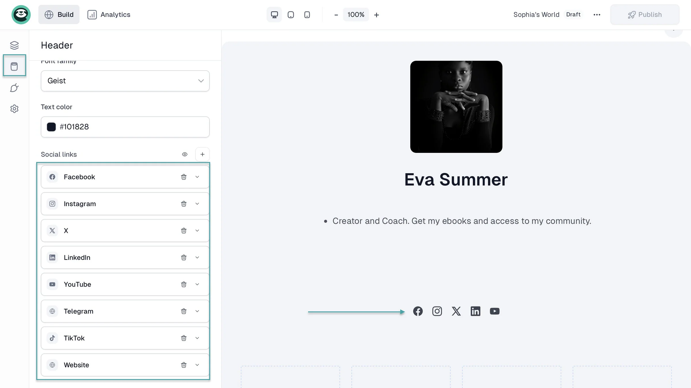 add social media links