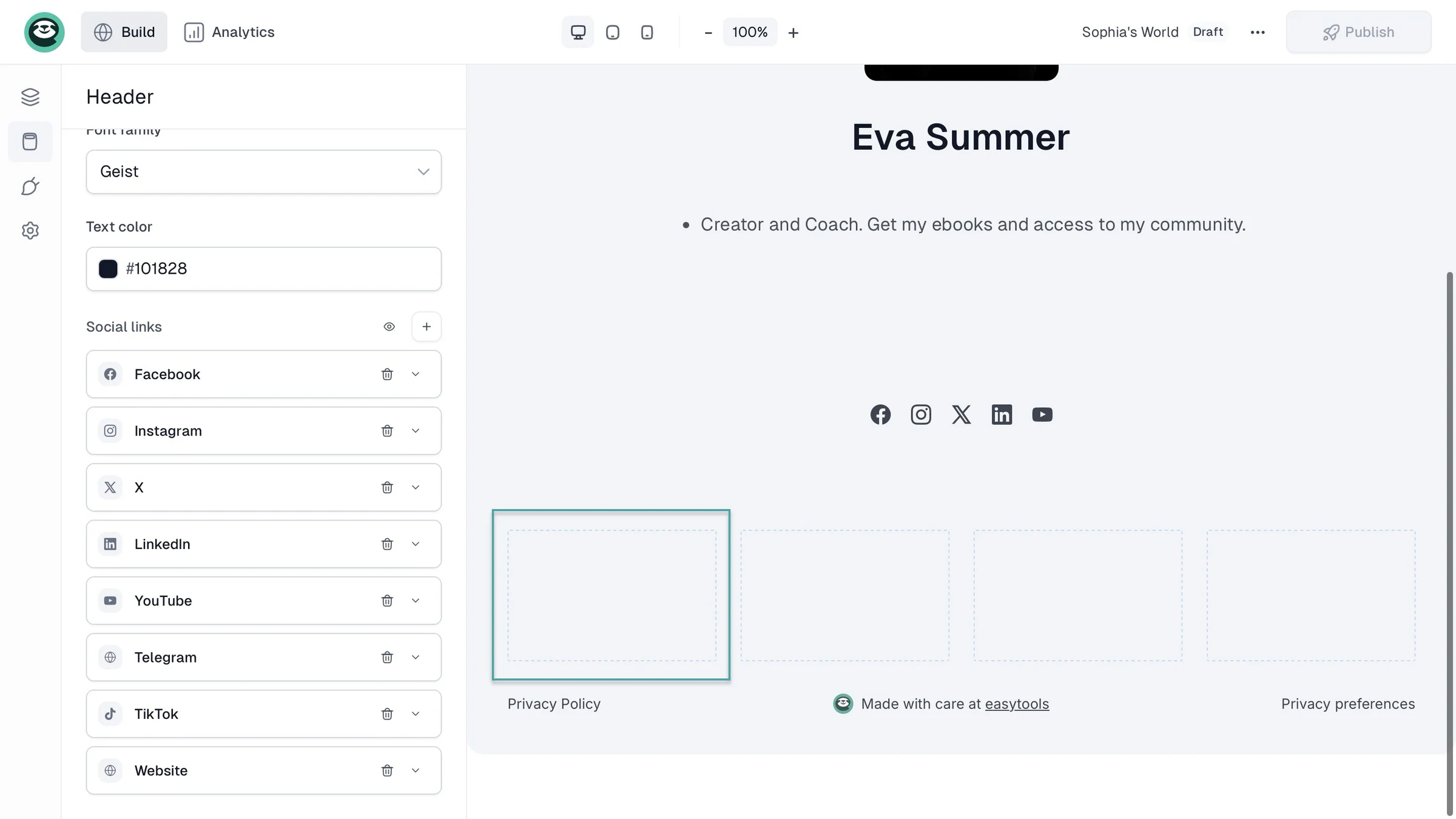 add product to creator page