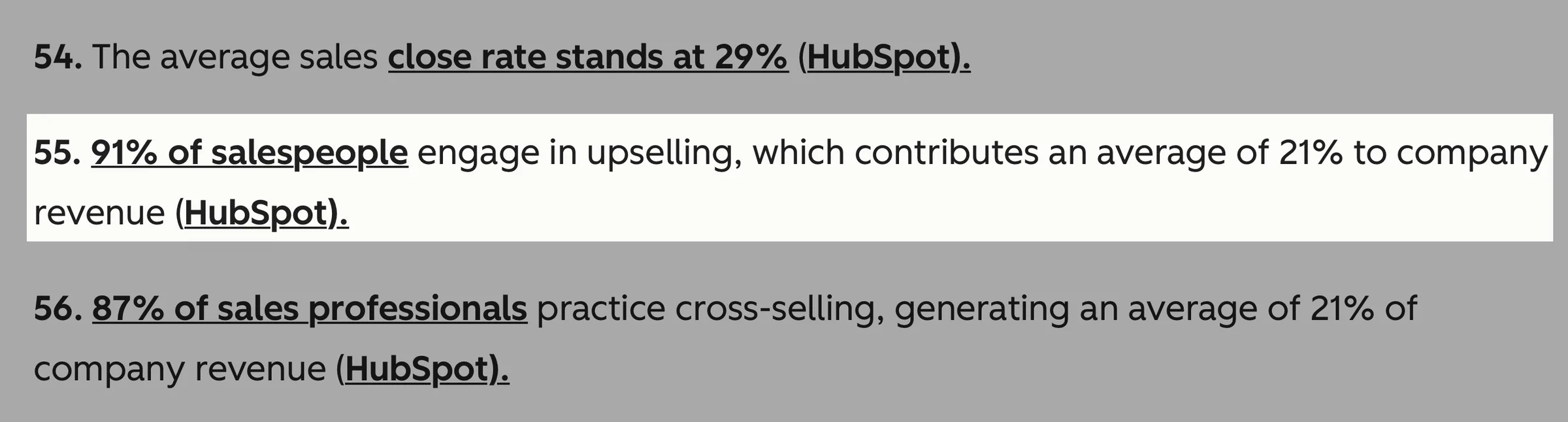 statistics on upsells