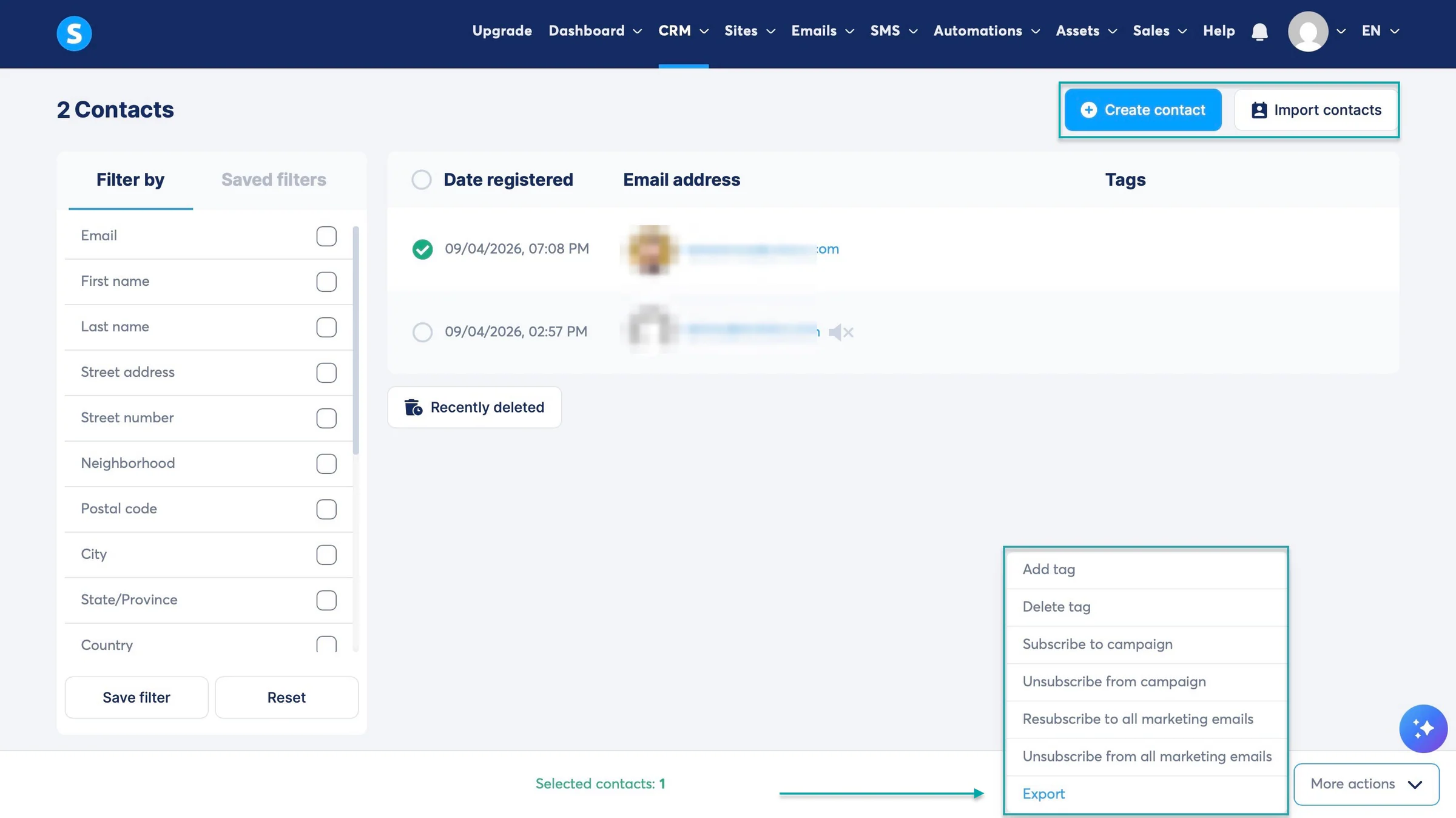 add customer contacts